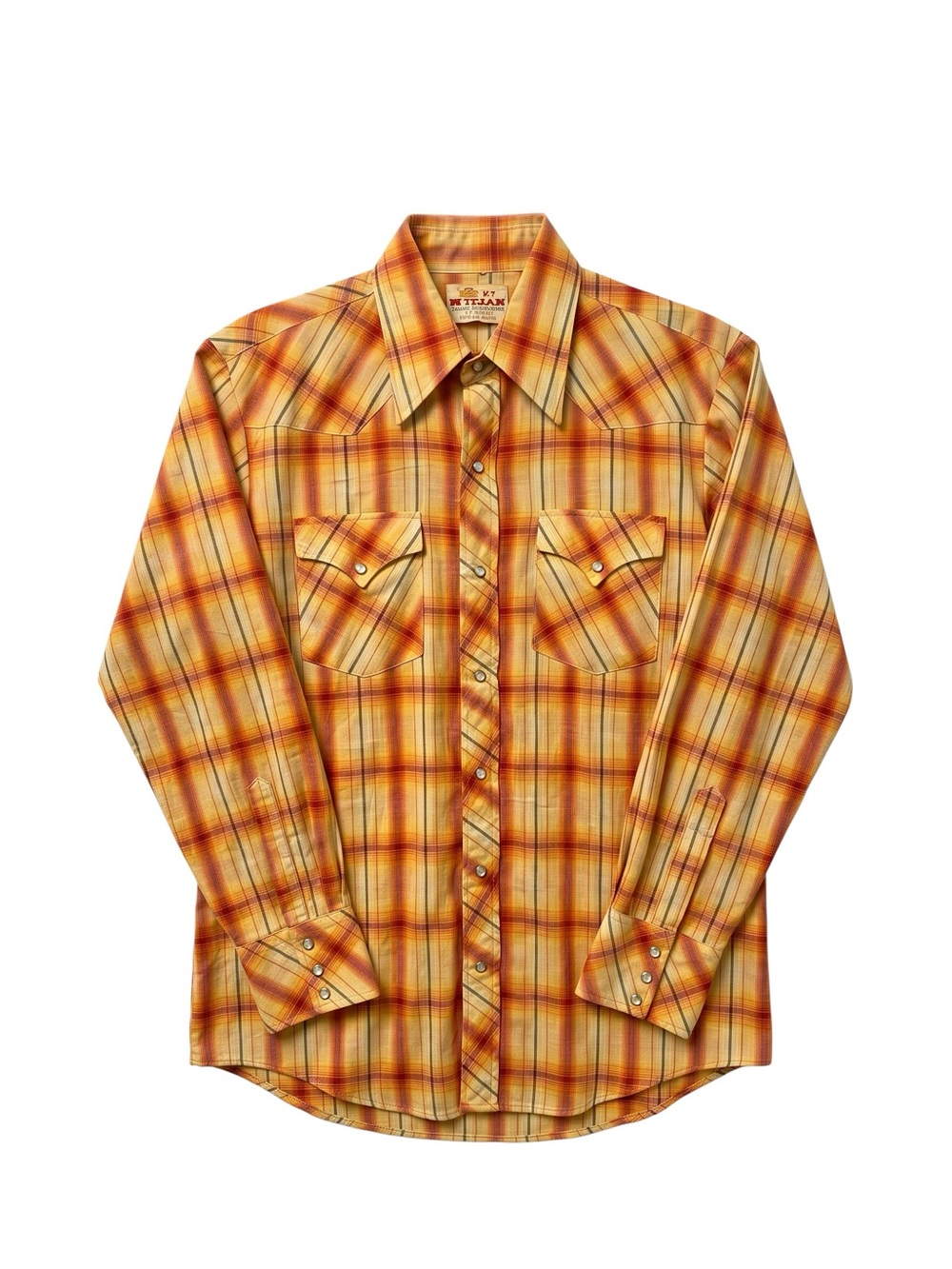 Vintage Bison Western Shirt Men’s L Pearl Snap Multicolor Cowboy Rodeo LS